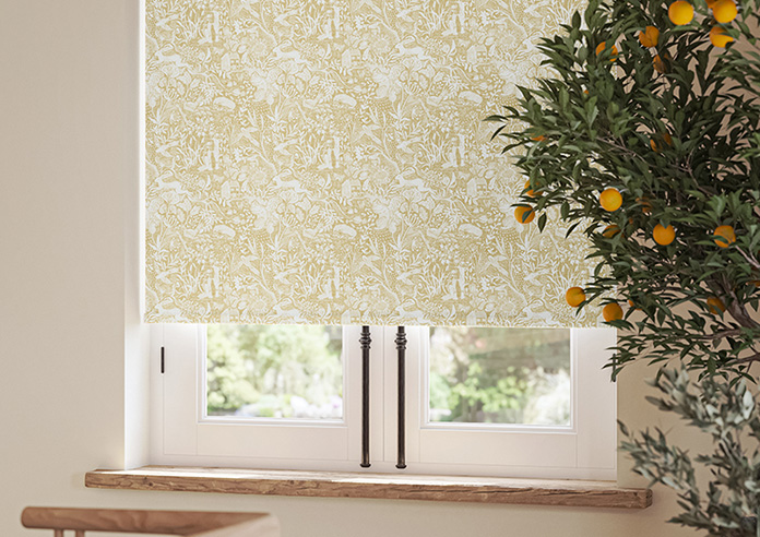 Folk Meadows, Mustard Yellow - Twist&Fit Roller Blind - Image 5